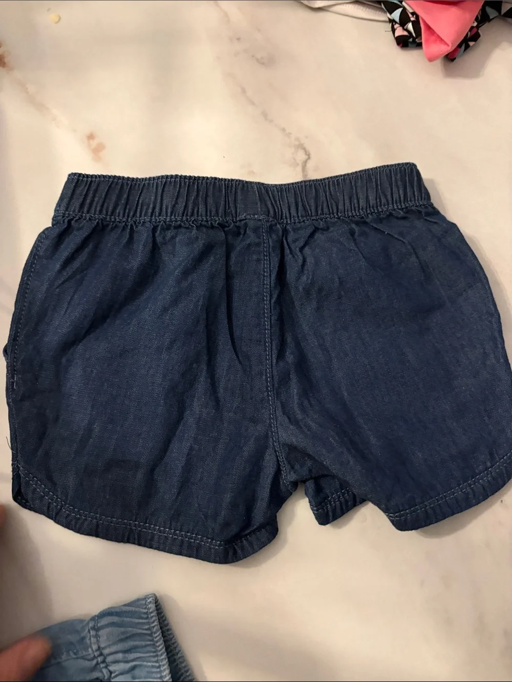 The Children's Place Girls' Denim Shorts Set - Light Blue & Navy